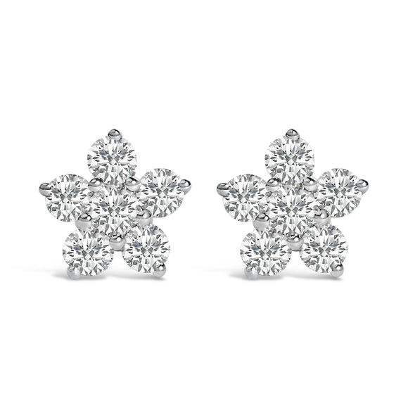 10K White Gold 1/2 Cttw Lab Grown Diamond Star Stud Earrings