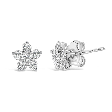 10K White Gold 1/2 Cttw Lab Grown Diamond Star Stud Earrings - 0