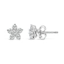 10K White Gold 1/2 Cttw Lab Grown Diamond Star Stud Earrings-3