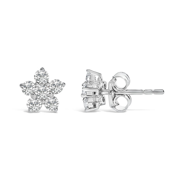 10K White Gold 1/2 Cttw Lab Grown Diamond Star Stud Earrings