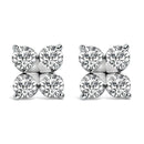 10K White Gold 1/2 Cttw Lab Grown Diamond Snowflake Stud Earrings-1