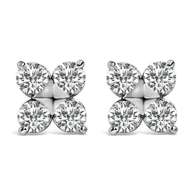 10K White Gold 1/2 Cttw Lab Grown Diamond Snowflake Stud Earrings