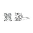 10K White Gold 1/2 Cttw Lab Grown Diamond Snowflake Stud Earrings-2