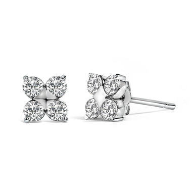 10K White Gold 1/2 Cttw Lab Grown Diamond Snowflake Stud Earrings - 0