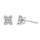 10K White Gold 1/2 Cttw Lab Grown Diamond Snowflake Stud Earrings-3