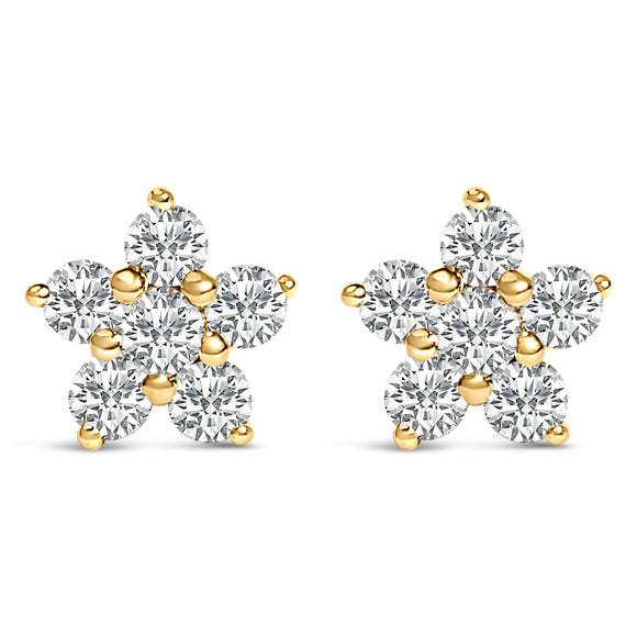 10K White Gold 1/2 Cttw Lab Grown Diamond Star Stud Earrings
