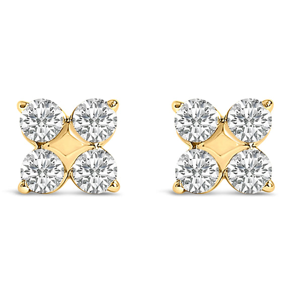 10K White Gold 1/2 Cttw Lab Grown Diamond Snowflake Stud Earrings