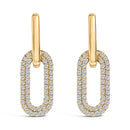 10K White Gold 1/2 Cttw Lab Grown Diamond Dangling Paperclip Drop Earrings-4