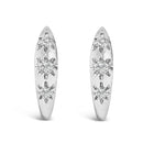 10K White Gold 1/5 Cttw Lab Grown Diamond Three Stone Huggie Hoop Earrings-1