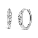 10K White Gold 1/5 Cttw Lab Grown Diamond Three Stone Huggie Hoop Earrings-2