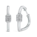 10K White Gold 3/8 Cttw Lab Grown Diamond Heart Shaped Huggie Hoop Earrings-2