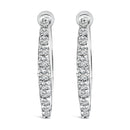 10K White Gold 1/4 Cttw Lab Grown Diamond Heart Shaped Huggy Hoop Earrings-1