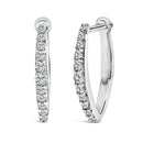 10K White Gold 1/4 Cttw Lab Grown Diamond Heart Shaped Huggy Hoop Earrings-2