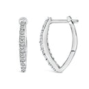 10K White Gold 1/4 Cttw Lab Grown Diamond Heart Shaped Huggy Hoop Earrings-3