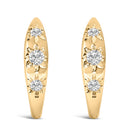 10K White Gold 1/5 Cttw Lab Grown Diamond Three Stone Huggie Hoop Earrings-4