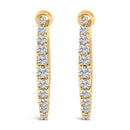 10K White Gold 1/4 Cttw Lab Grown Diamond Heart Shaped Huggy Hoop Earrings-4