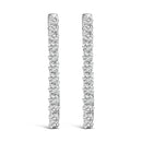 14K White Gold 1.0 Cttw Oval Lab Grown Diamond Hoop Earrings-1