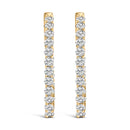 14K White Gold 1.0 Cttw Oval Lab Grown Diamond Hoop Earrings-4