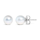 .925 Sterling Silver 5-5.5MM Cultured Freshwater Pearl Solitaire Stud Earrings-1