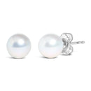14k White Gold 5-5.5MM  Cultured Freshwater Pearl Solitaire Stud Earrings-2