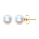 14k White Gold 5-5.5MM  Cultured Freshwater Pearl Solitaire Stud Earrings-4