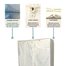 Storage Shelving Unit Cover, fits racks 48"W x 18"D x 72"H in Off White-3