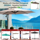 9ft Cantilever Hanging Umbrella 8 Rib Replacement Canopy Taupe-6