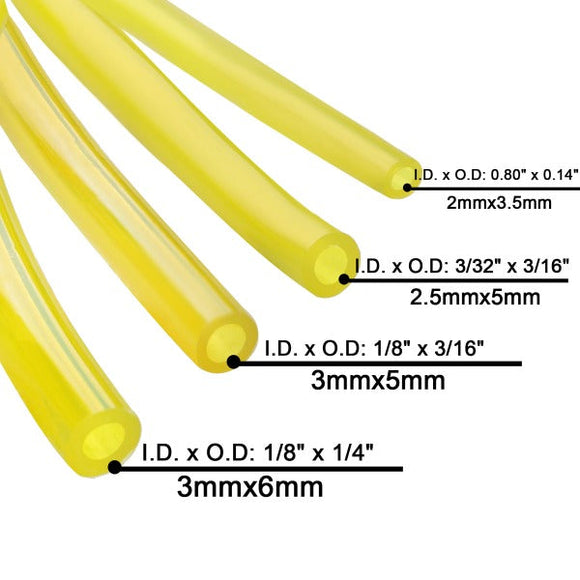 4 Sizes 4-Ft-Each Clear Fuel Line for 2-Stroke Small Engine Stihl Poulan Chainsaw Weedeater Trimmer Leaf Blower I.D.xO.D. 3/32 x 3/16 1/8 x 3/16 inch