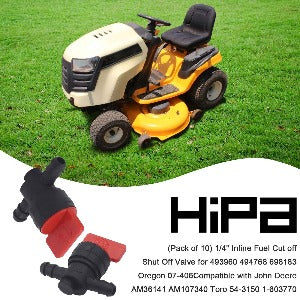 5-Pack 1/4-inch Inline Fuel Cut off Shut Off Valve for 493960 494768 698183 Oregon 07-406 for John Deere AM36141 AM107340 Toro 54-3150 1-603770