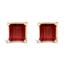 14K White Gold 5x5MM Princess Cut Purple Amethyst Solitaire Stud Earrings-10
