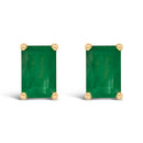 14K White Gold 6x4MM Emerald Shaped Amethyst Solitaire Stud Earrings-9