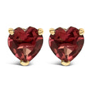 14K White Gold 5MM Heart Cut Purple Amethyst Solitaire Stud Earrings-10