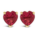 14K White Gold 5MM Heart Cut Purple Amethyst Solitaire Stud Earrings-11