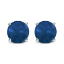 14K White Gold 5X5MM Round Purple Amethyst Solitaire Stud Earrings-7