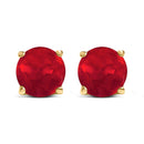 14K White Gold 5X5MM Round Purple Amethyst Solitaire Stud Earrings-11
