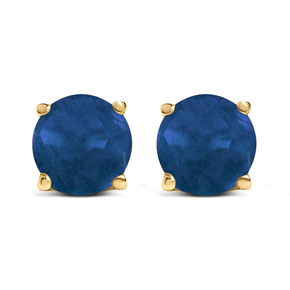 14K White Gold 5X5MM Round Purple Amethyst Solitaire Stud Earrings