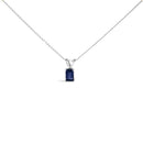 14K White Gold 6x4MM Emerald Cut Purple Amethyst Solitaire Pendant Necklace-7
