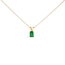 14K White Gold 6x4MM Emerald Cut Purple Amethyst Solitaire Pendant Necklace-9