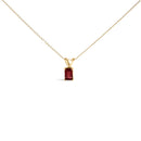 14K White Gold 6x4MM Emerald Cut Purple Amethyst Solitaire Pendant Necklace-10