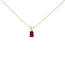 14K White Gold 6x4MM Emerald Cut Purple Amethyst Solitaire Pendant Necklace-11