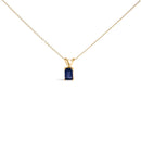 14K White Gold 6x4MM Emerald Cut Purple Amethyst Solitaire Pendant Necklace-12