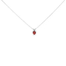 14K White Gold 5X5 MM Heart Shaped Purple Amethyst Solitaire Pendant Necklace-5