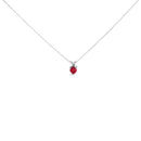 14K White Gold 5X5 MM Heart Shaped Purple Amethyst Solitaire Pendant Necklace-6