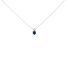 14K White Gold 5X5 MM Heart Shaped Purple Amethyst Solitaire Pendant Necklace-7