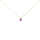 14K White Gold 5X5 MM Heart Shaped Purple Amethyst Solitaire Pendant Necklace-8