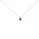 14K White Gold 5X5 MM Heart Shaped Purple Amethyst Solitaire Pendant Necklace-11