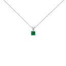 14K White Gold 5x5 MM Square Shaped Purple Amethyst Solitaire Pendant Necklace-4