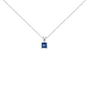 14K White Gold 5x5 MM Square Shaped Purple Amethyst Solitaire Pendant Necklace-7