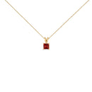 14K White Gold 5x5 MM Square Shaped Purple Amethyst Solitaire Pendant Necklace-10