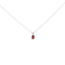 14K White Gold 6x4MM Oval Shaped Purple Amethyst Solitaire Pendant Necklace-5